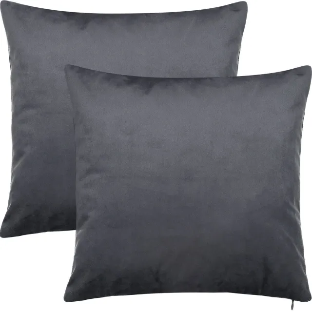 BARBONS kussenhoes 40x40 - set van 2 kussenhoesjes - kussensloop, antraciet