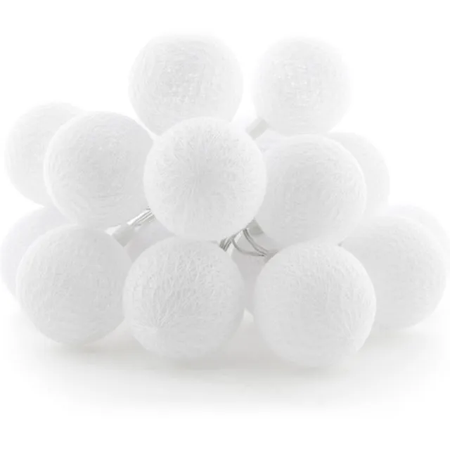 Cotton Ball Lights LED lichtslinger voor buiten - STARTERSET - verlengbaar - 20 lampjes - Blanco