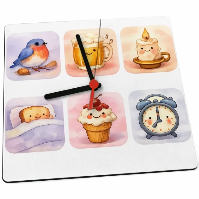 Mr Cadeautjes Klok 19 x 19 - design Huiselijke comfort-scène met een alledaags object als ‘karak | cadeau Wit