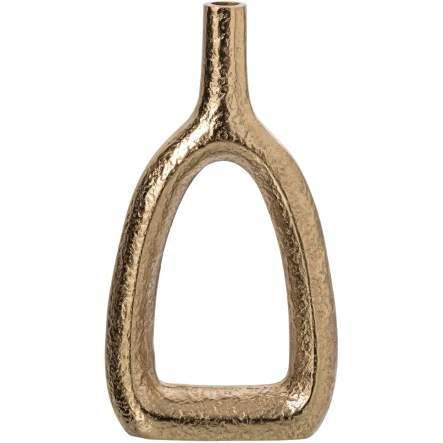 J-Line Solifleurvaas - aluminium - goud - small