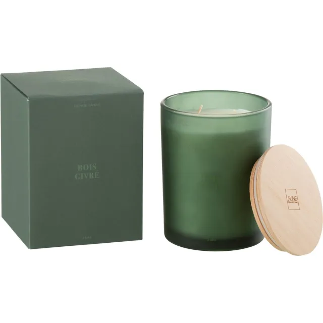 J-Line geurkaars Accords Essentiels - Bois Givré - groen - 52U
