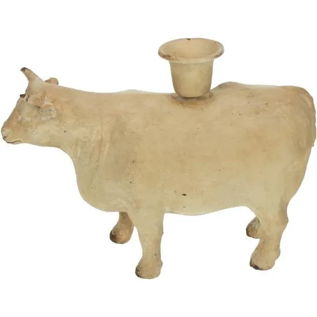 Meander Kandelaar koe creme 17x5x13cm crème