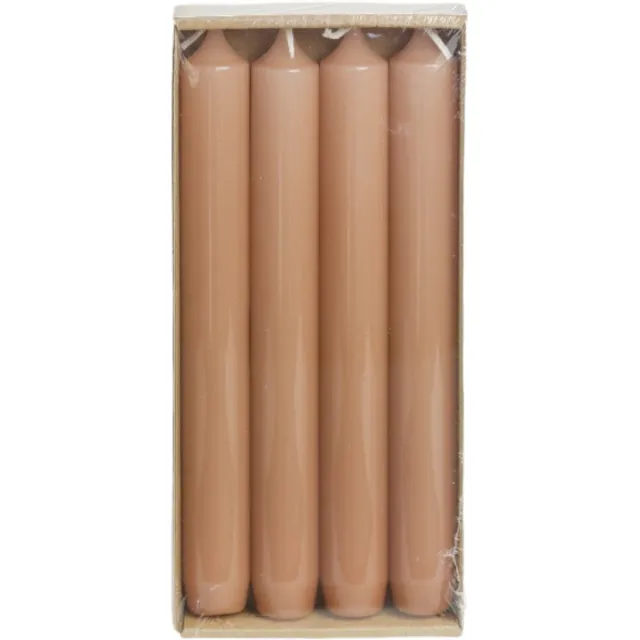Rustik Lys Hoogglans - Dinerkaarsen - Brique - Set van 4 - Ø 2,1 x 19 Centimeter Bruin