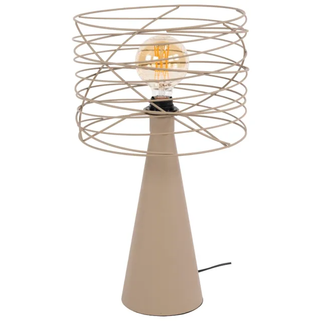 Nest of Nora Tafellamp Fenu - Open draadkap met spiraalvormige lijnen - Beige