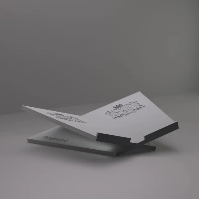 3d-gezellig Grote Boekenstandaard Friesland - Boekensteun - Boekenhouder - Book Holder - 46*31*12 cm - Grijs - 100% gerecycled PLA (bioplastic)