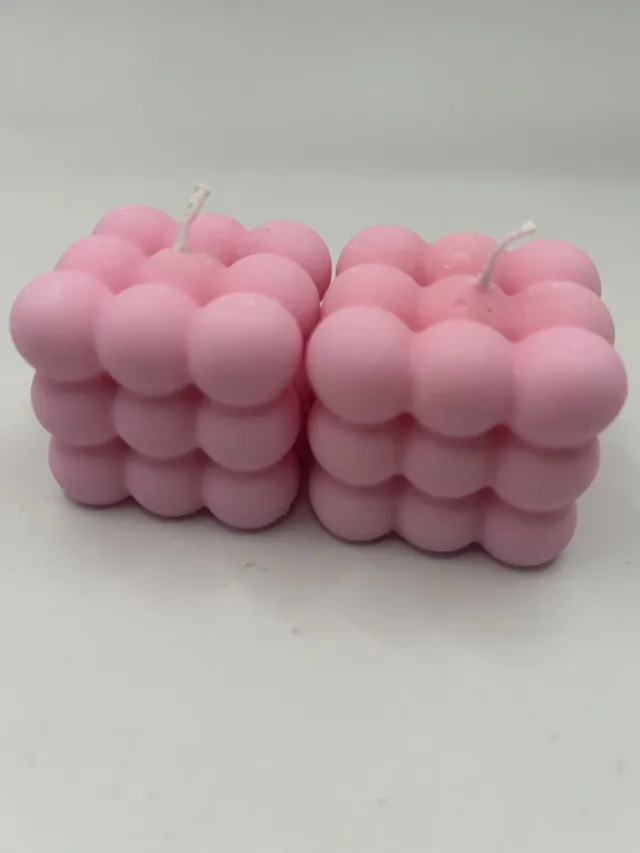 Handgemaakte Bubbelkaarsen 2 stuks - Roze - Duurzaam - Lovely Elegance