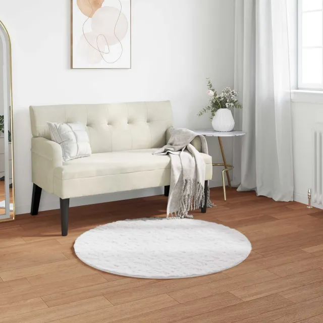 vidaXL Antislip vloerkleed van imitatie konijnenbont OLITE Wit, foto 2