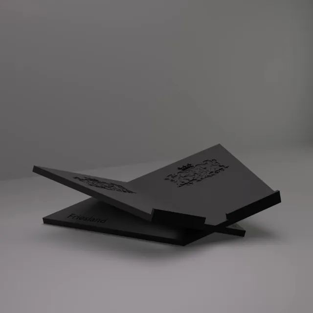 3d-gezellig Grote Boekenstandaard Friesland - Boekensteun - Boekenhouder - Book Holder - 46*31*12 cm - Zwart - 100% gerecycled PLA (bioplastic)