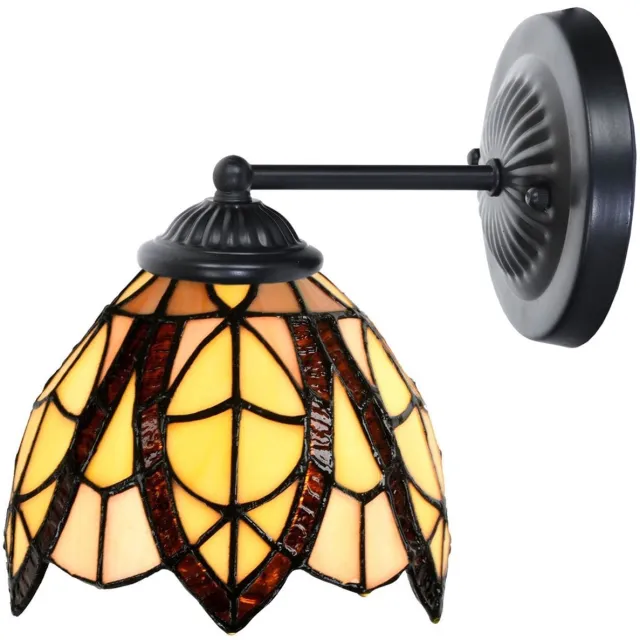 Coloured by Art Tiffany wandlamp zwart met Flow Souplesse Small - Art Deco Trade Bruin