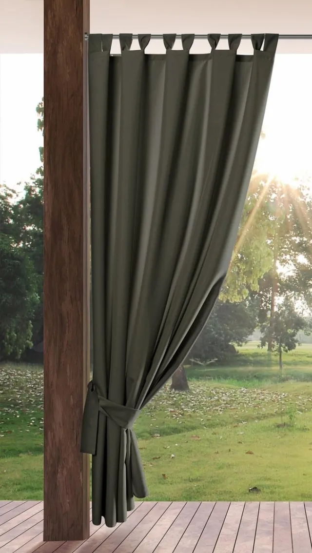 Ibenzoa Tuingordijn met Verwijderbare Lussen en Zonwering voor Paviljoen, Pergola en Terras, 155x260 cm, Grafiet