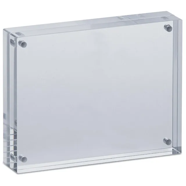 Maul fotolijst acryl 11.5x9x2.4cm magnetisch verbonden op de hoeken transparant|zilver