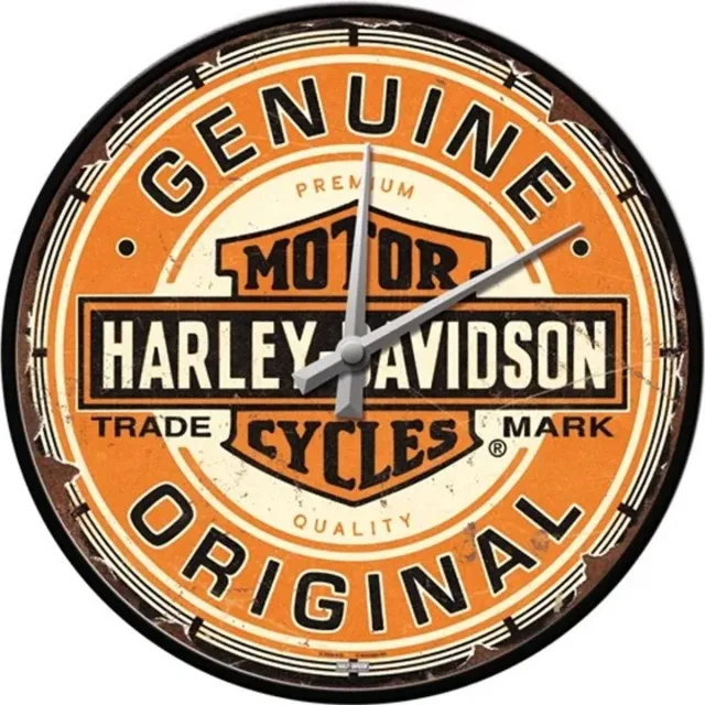 Nostalgic-Art Klok Harley-Davidson - Genuine Original Zwart