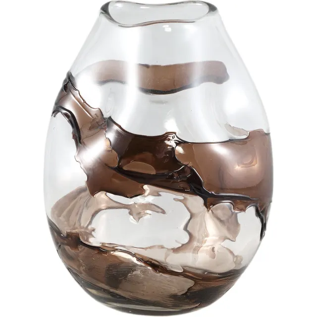 PTMD COLLECTION PTMD Vaas Lisee - 22x22x30 cm - Glas - Bruin