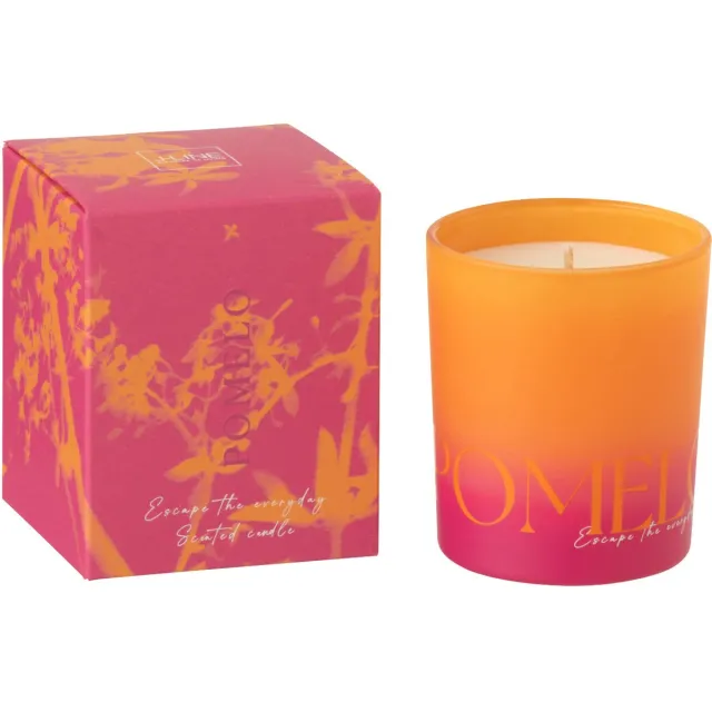 J-Line geurkaars Oasis - Summer In The Air - glas - oranje/roze - small
