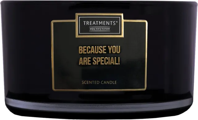 Treatments Candle Quotes XL Because you Are Special! Zwart