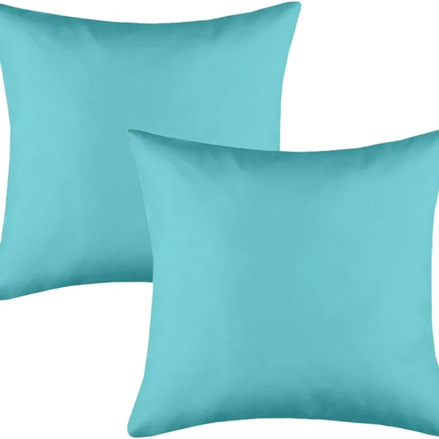 Stof Textile sierkussen Hawaii - 4x - aqua blauw - 40 x 40 cm - bank kussens - binnen/buiten - polyester