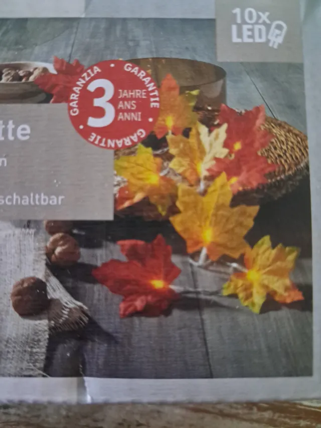 livarno Home LED Lichtslinger Bladeren - Herfstdecoratie - 10 energiezuinige LED's met herfstuitstraling