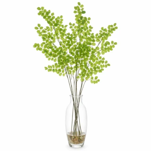 Bellatio Design Kunsttak / kunstbloem Button Leaf - 8x - 90 cm - groen - boeket opvulling bladgroen Lichtgroen