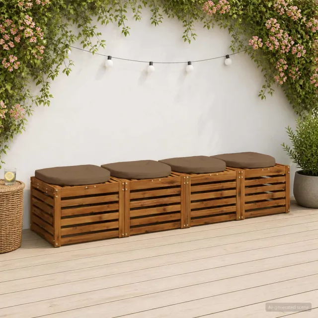 vidaXL 4-Piece Zitkussens 4 st 100% Polyester Taupe 40 x 40 x 5 cm