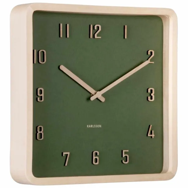 Karlsson Wandklok Nervadura - Donkergroen - 5.3x26x26cm - Wandklok Modern