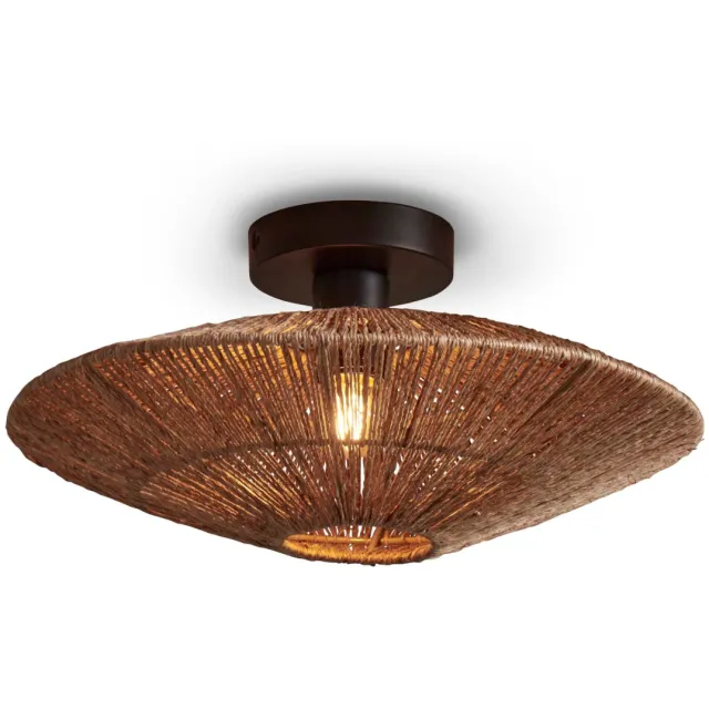 Good&Mojo Plafonniere Iguazu jute/plat S dia.40xh.12cm. naturel