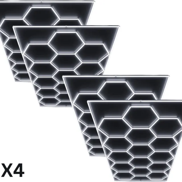 Dita Barber Essentials DITA Hexagon LED Verlichting 4x - Hexagon LED Lamp - Kapper verlichting - Hexagon Led Panelen - Garage Verlichting - Auto Verlichting - Vervormbare Wandpanelen - Salon verlichting - Detail Verlichting Dita WIT
