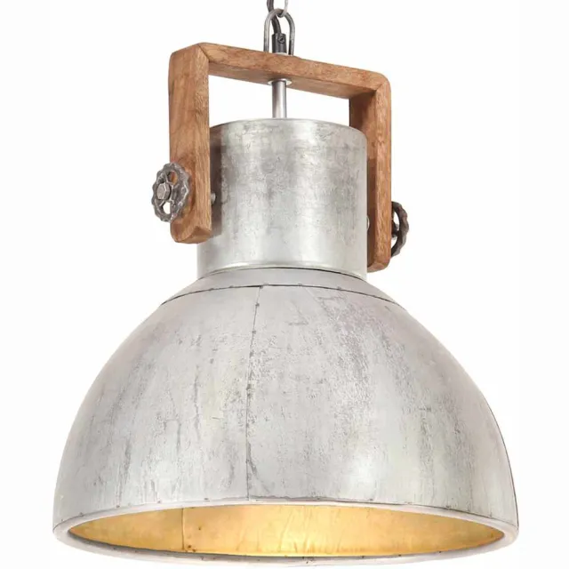 vidaXL Hanglamp industrieel rond 25 W E27 40 cm zilverkleurig