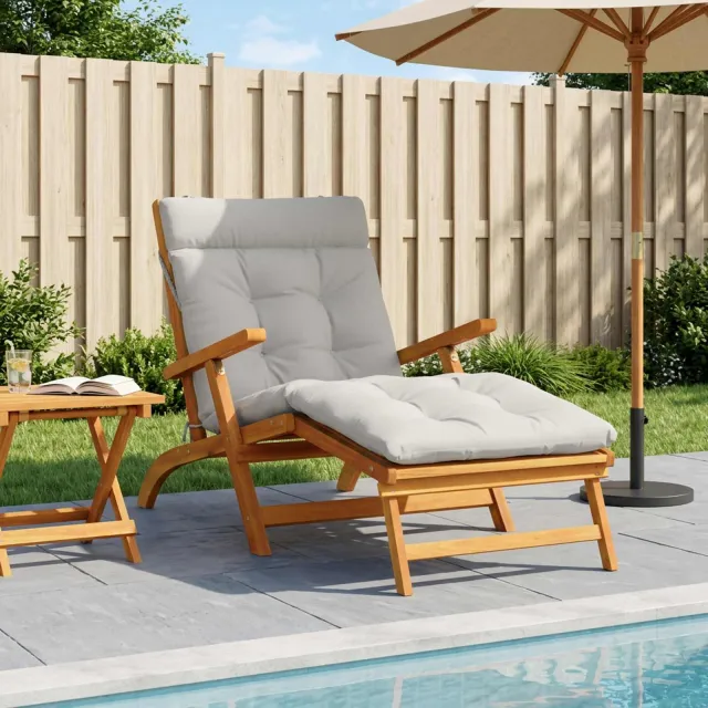 vidaXL Ligstoel Kussen VIANEN 100% Polyester Wit 200 x 80 x 8 cm