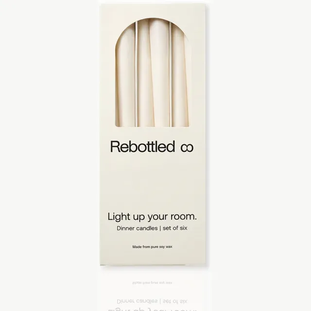 Rebottled Dinner Candles 6-pack - Ivory - Soy Wax