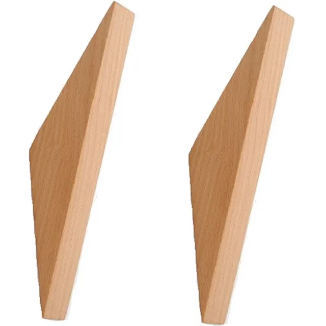 DWIH Nordic Design Kapstokhaken - Set van 2 - Naturel Beuken - Modern Design Beuken naturel