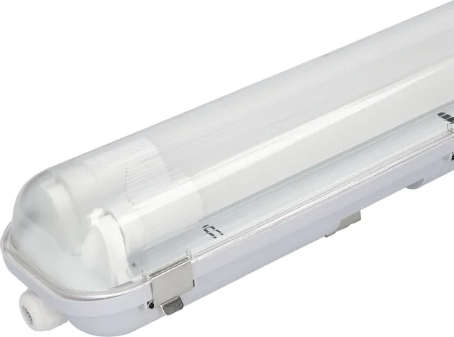 HOFTRONIC LED TL armatuur met lamp - 150cm - IP65 waterdicht voor binnen en buiten - 48 Watt 5280 Lumen (110lm/W) - 3000K - T8 G13 fitting - Flikkevrij - Koppelbaar Transparant