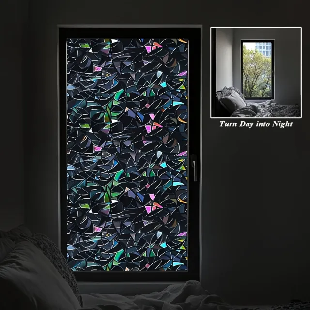 Dutchers Privacy Raamfolie – 60x200cm - Kleurrijke Geometrische Zonwerende Film – Statische Hechting Zonder Lijm – Dikke Isolatie & Moderne Decoratie Meerkleurig