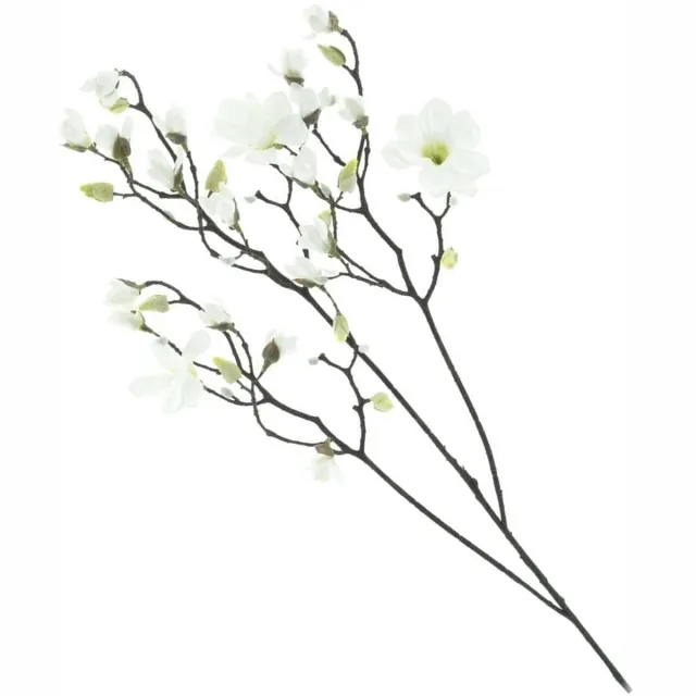 Bellatio Design Kunstbloem Magnolia tak Osaka - 123 cm - wit - Kunst zijdebloemen - sierttakken - Japans