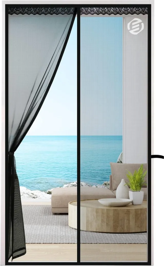 Equivera Raamhor Magnetisch - 70 x 200 cm - Vliegengordijn - Hor - Raamhor - Gordijn - Magnetisch Hordeur Zwart