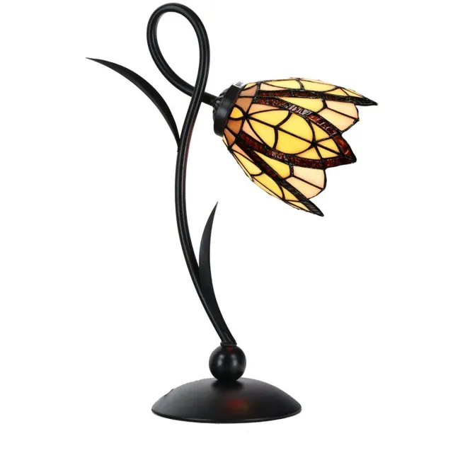 Coloured by Art Tiffany Tafellamp Lovely Flow Souplesse small - Art Deco Trade Bruin