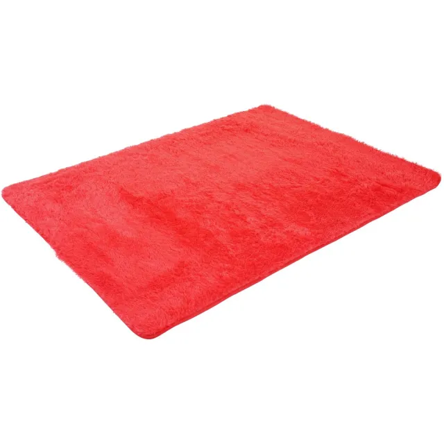 MCW Tapijt MCW-F69, shaggy loper met hoge pool, stof/textiel, donzig en zacht, 200 x 140 cm ~ rood