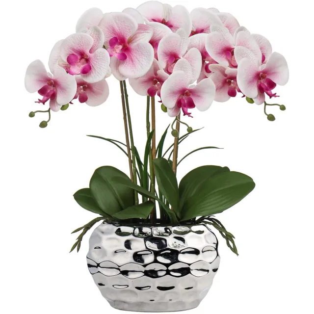 Unyqoos Realistische orchidee kunstplant in keramische pot voor huisdecoratie Kleurjik