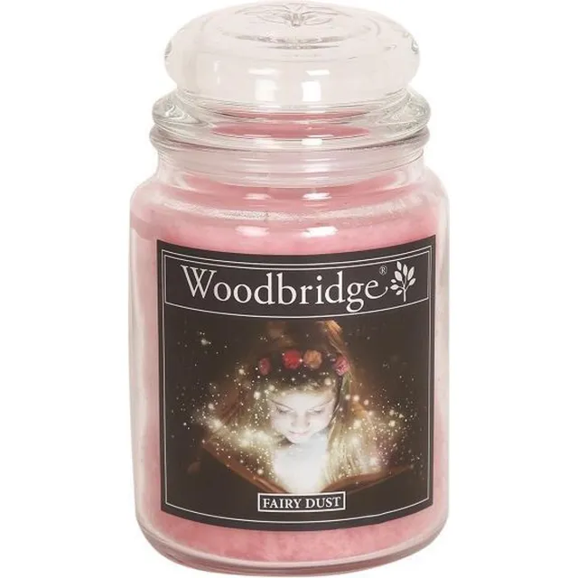 Woodbridge Fairy Dust 565g Large Candle met 2 lonten zacht roze
