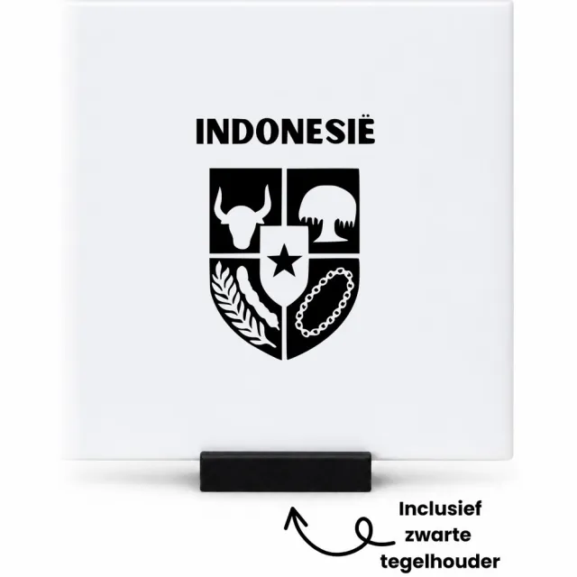 Hacebo Indonesië tegeltje met tegelhouder - Piloot - toeristen - tegeltjes met tekst - Indonesië cadeau - beste land - Leuk cadeau voor je Vriend om te geven - spreuktegels - 10.8x10.8 CM Wit