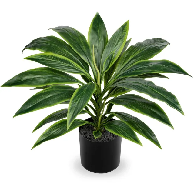 Ibenzoa Kunstmatige Dracaena Plant in Zwarte Pot voor Diverse Interieurs Groen