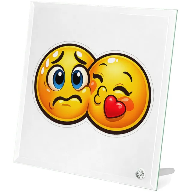 Mr Cadeautjes Glasframe 20 x 20 - design Een vergelijkbare humoristische contrastopbouw met twee tege | cadeau Wit