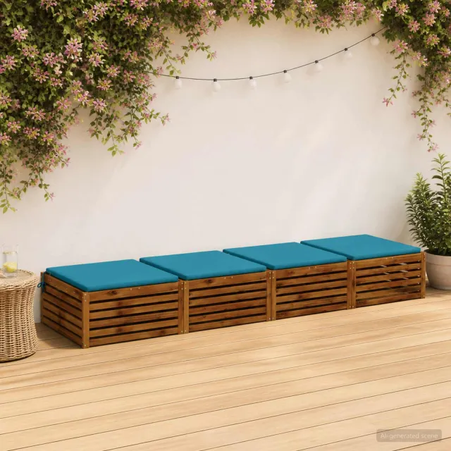vidaXL Zitkussens SOEST 4 st 100% Polyester Lichtblauw 80 x 80 x 3 cm