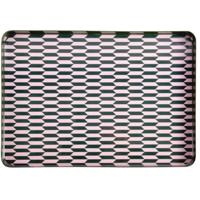 Present Time schaal Salerno 35x25x2 cm - alpinegroen, zachtroze