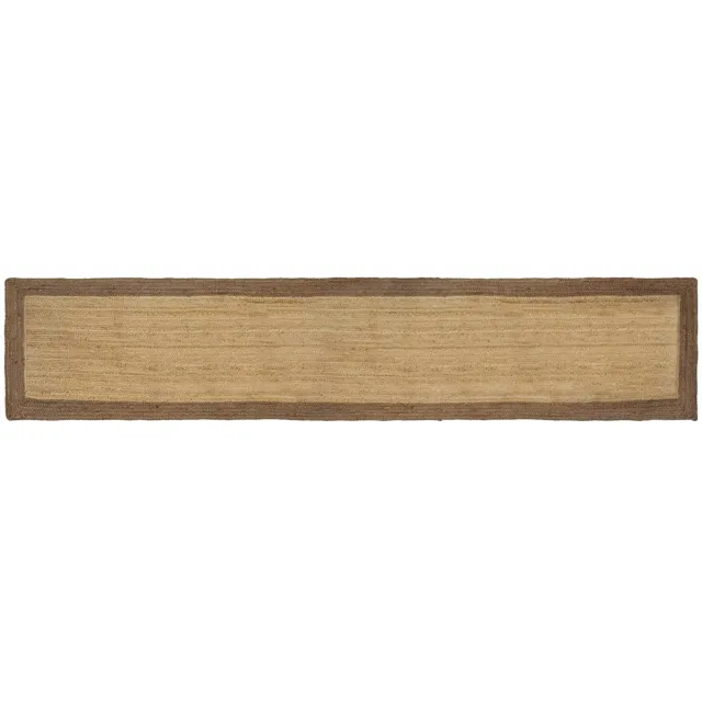 vidaXL Gebied - Tapijt - Grijs - en - natuurlijk - 80 - x - 400 - cm - Jute Grijs en natuurlijk