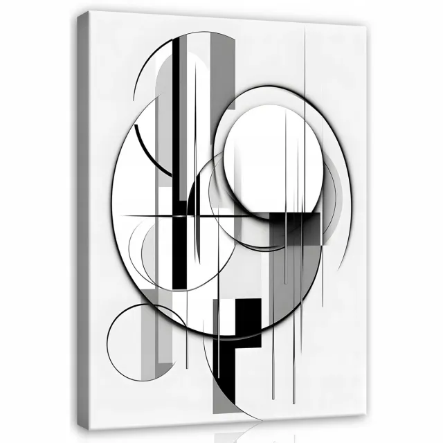 WALLARENA Canvas schilderij - 100x70 cm - moderne abstracte figuren voor slaapkamer en woonkamer multikleurig