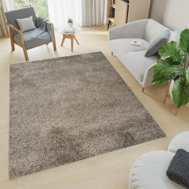 Tapiso Essence Vloerkleed Grijs Donker Hoogpolig Woonkamer Slaapkamer Tapijt Maat- 120x170 Grijs 2
