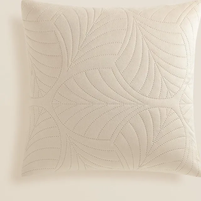 Famanu Sierkussensloop - 45 x 45 cm - decoratieve sierkussensloop - esthetisch - modern - slaapkamer - woonkamer - fluweel - crème - 1 stuk