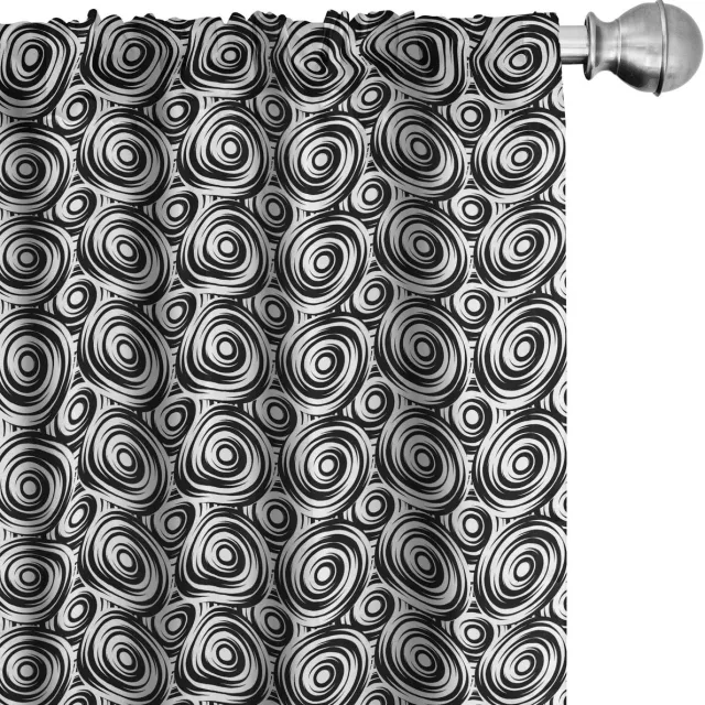 ABAKUHAUS Moderne gordijnen 2-delige set 75x175 cm – zwart-wit, microvezel Zwart en wit