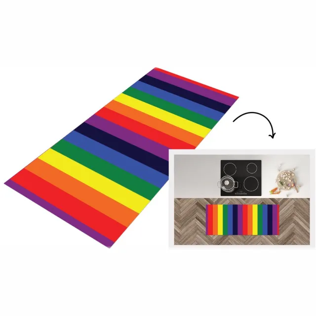 KitchenYeah Keukenloper - Loper keuken - Regenboog - Patronen - Pride - Keukenloper vinyl Multicolor