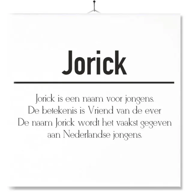 MC Living Tegel Met Opdruk | Betekenis | Kado | Cadeau | Met Naam - Jorick Multi-Color